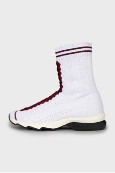 Textile sneakers with contrast laces