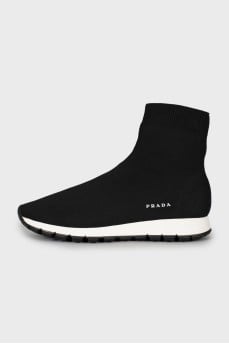 Textile sneakers with brand logo