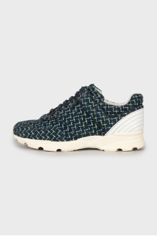 Mixed color textile sneakers