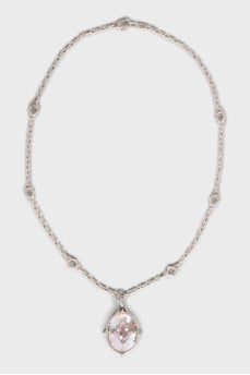 Silver set of ring and pendant