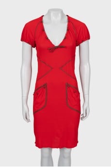 Two-tone short sleeve dress