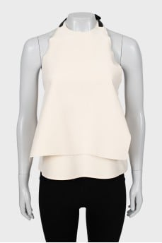Silk blouse with open back