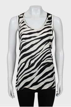 Animal print silk tank
