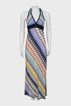 Knitted sundress with a side slit