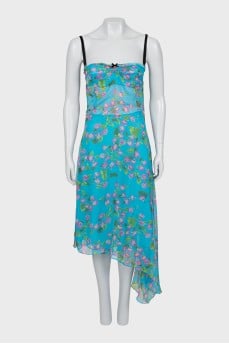 Asymmetrical print sundress