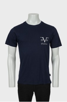 Men's T-shirt with white embroidered logo