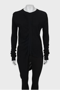 Long sleeve asymmetrical cut with drapery