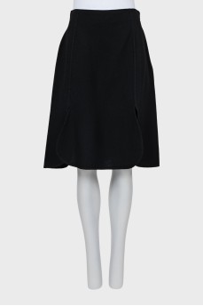Wool skirt with slits