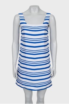 Striped A-line mini dress