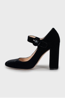Velor high heels