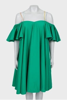 Green off-shoulder dress