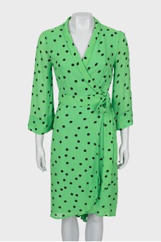 Polka dot wrap dress