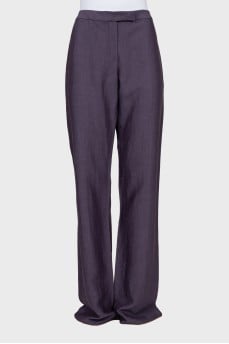 Wide leg purple trousers