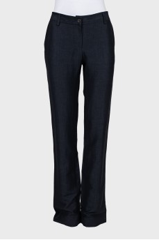 Pants made of wool and linen straight cut