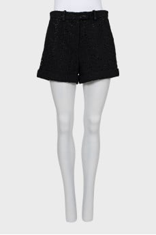 High-waisted braided shorts 