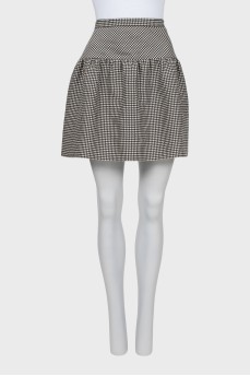 Fitted skirt in houndstooth print