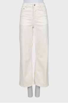 White jeans wide leg fit