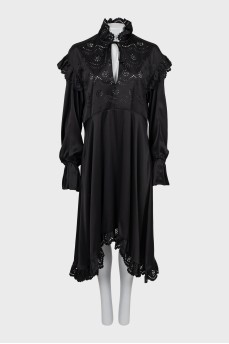 A-line dress decorated with perforations