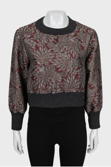 Floral cropped sweater
