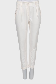 White tapered trousers