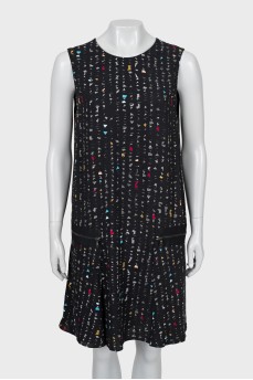 A-line dress in geometric print