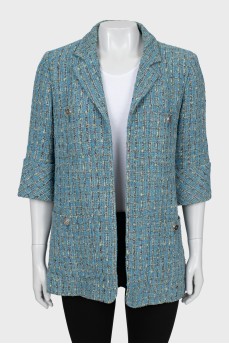 Tweed jacket with 3/4 sleeves