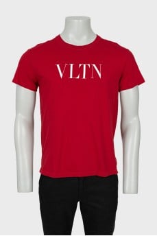 Men's red T-shirt with logo