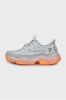 Textile sneakers with contrast sole