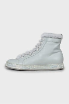 Insulated blue boots