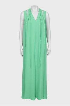 Silk maxi dress with slit