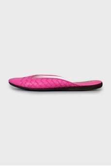 Pink leather mules