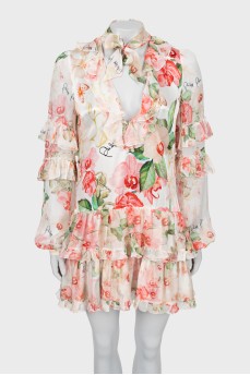 Floral silk dress