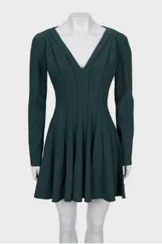 Green dress with raised seams