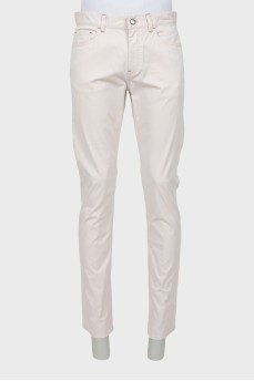 Men's straight jeans with contrast seams