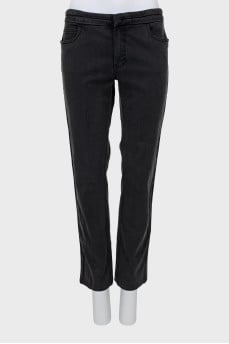 Mid-rise straight jeans