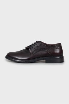 Men's asymmetrical leather brogues