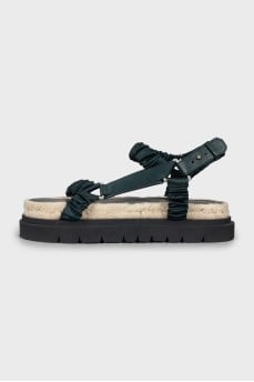 Textile sandals with chunky soles
