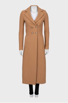 Maxi coat with silver buttons