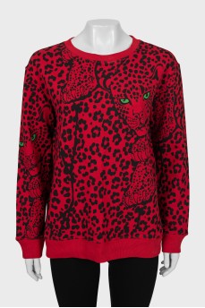 Oversized sweatshirt in animal print