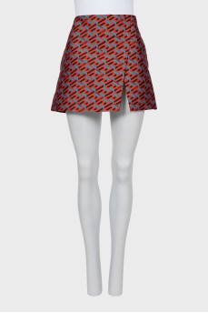 Mini skirt in geometric print