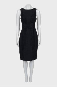 Silk dress decorated with lace