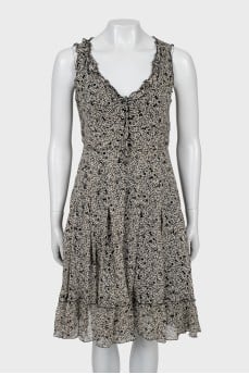 Black and white floral dress