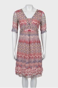Printed short sleeve dress