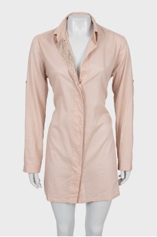 Shirt dress decorated with sequins
