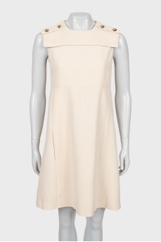 A-line dress with gold buttons
