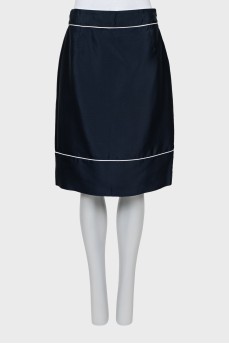 Blue skirt with contrast seams