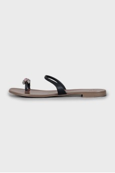 Leather sandals with wooden soles