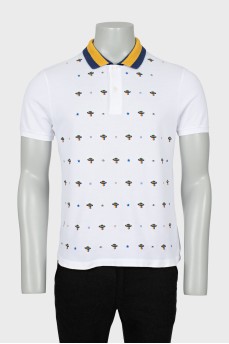 Men's polo shirt with embroidered print