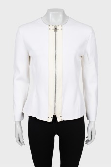 Knitted jacket with zipper