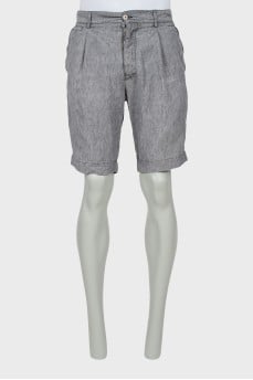 Men's gray linen shorts